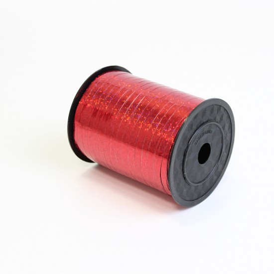Polypropylene balloon curling ribbon SHINE 5mm/500m, red
