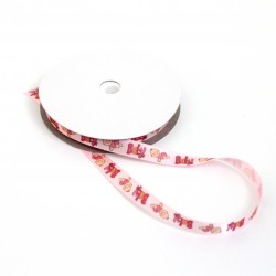 Printed ribbon BABY 10mm/18m, pink
