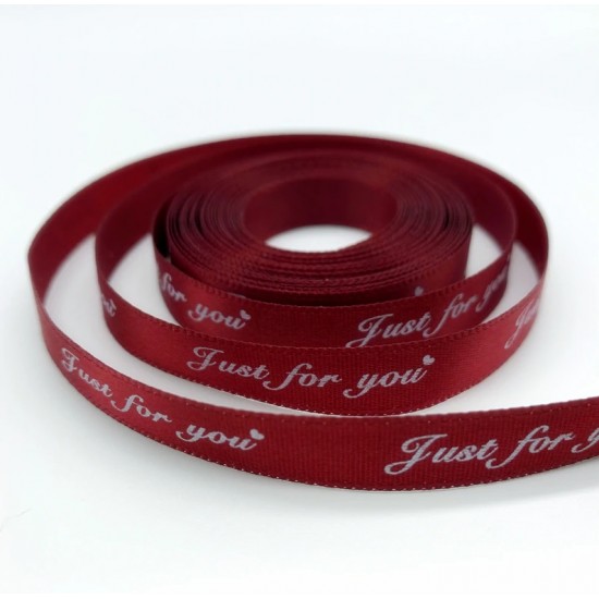 Printed ribbon JUST FOR YOU 1cm/40m