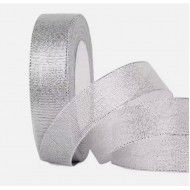 Fabric ribbon 23mm/20m, silver