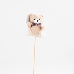 Plush Teddy Bear on Stick 1 pcs., h10 cm., beige