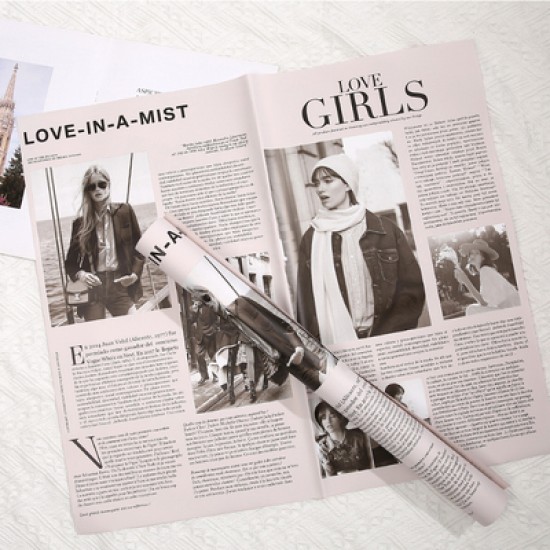 Ūdensizturīgais ziedu un dāvanu iepakojums LOVE GIRLS 20loksnes, light pink